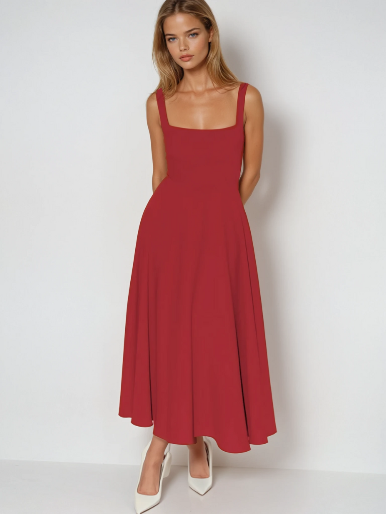 Nevaaine | Elegant Midi Dress | Wedding Guest Cocktail Dress