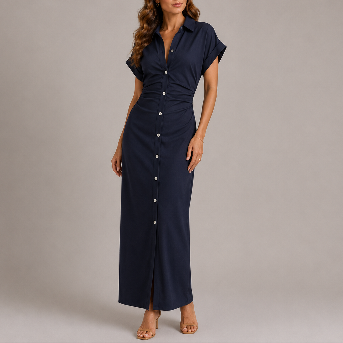 Nevaessa | Denim Tailored Wedding Guest Dress Women Elegant Style