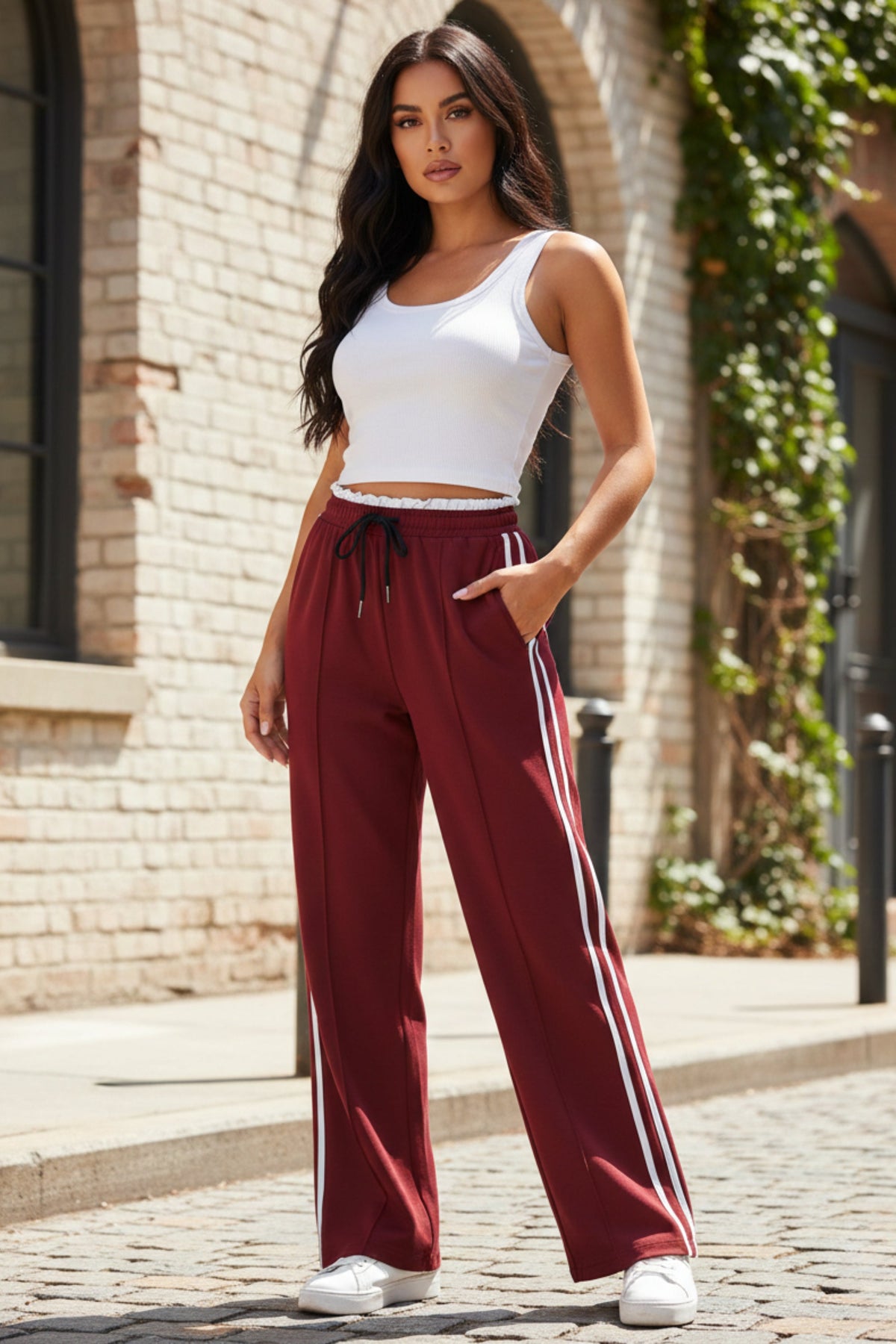 Nevaita | Wide-Leg Linen Wide Leg Trousers Pants Women Style