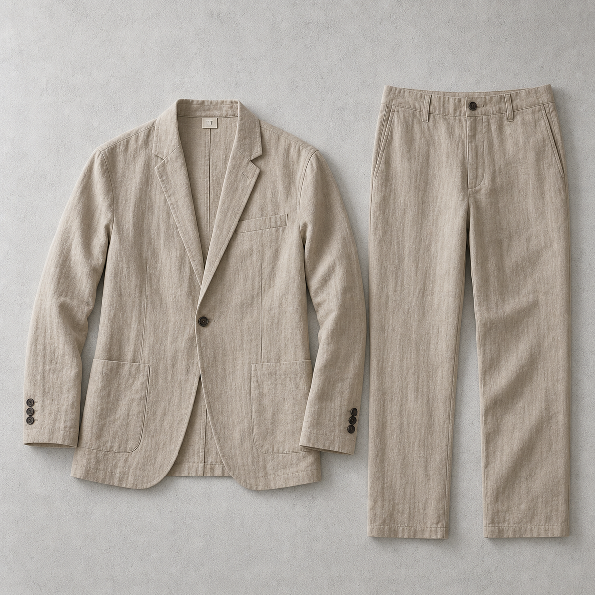 Men's Linen Suit Set - Blazer and Trousers