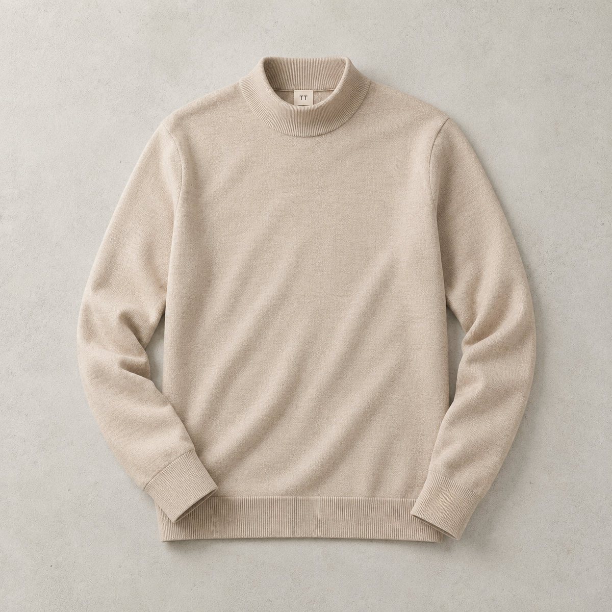 Men's Mock Neck Sweater - Knit Casual Pullover