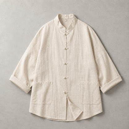 Men's Overshirt - Stand Collar Button Front Casual Shirt