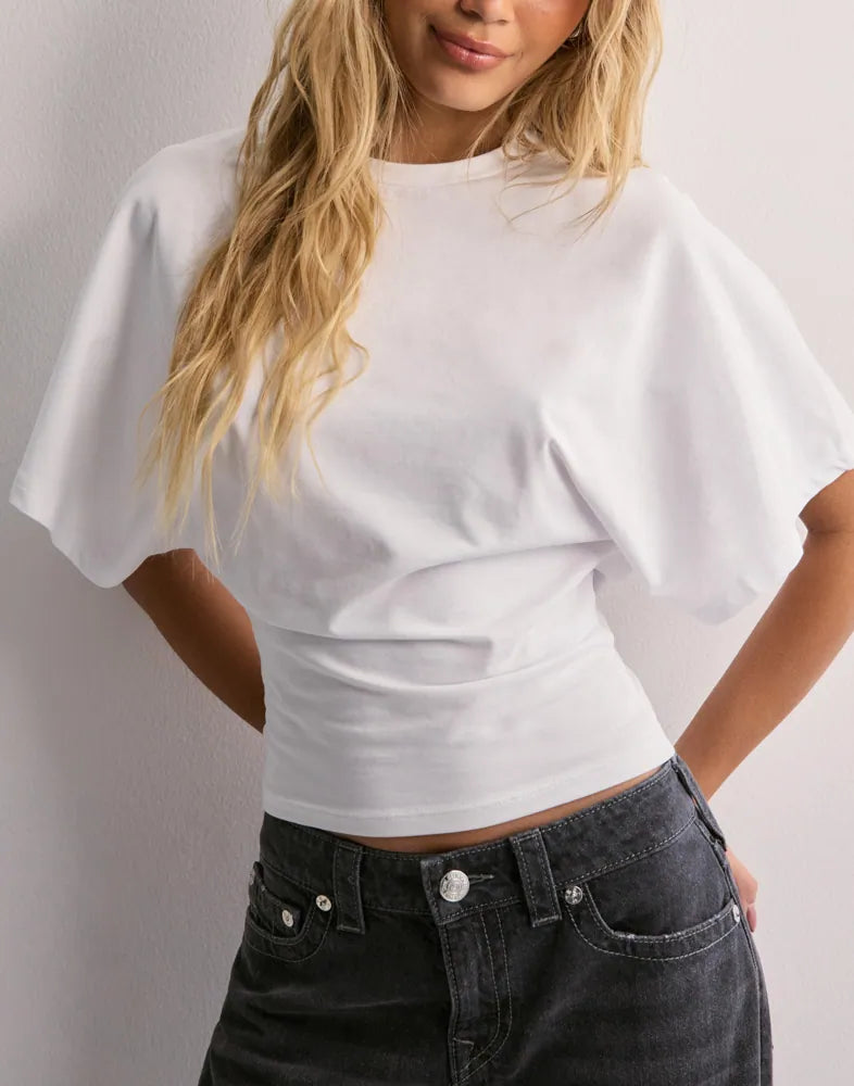 Delavyn | Women's Fitted T-Shirt with Trendy Flared Sleeve Design