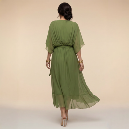 Harlisse | Elegant Tie-Waist Wrap Wedding Guest Dress