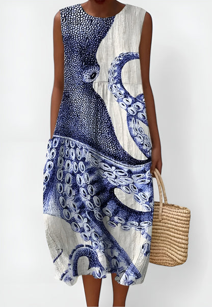 Petronella | Printed Sleeveless Wedding Guest Dress Women Style