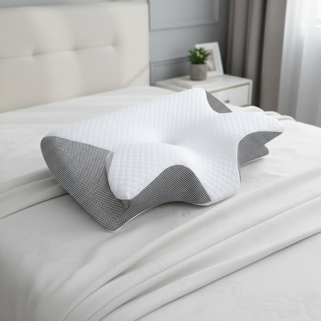 Memory Foam Side Sleeper Pillow – Ergonomic Contour Neck Support