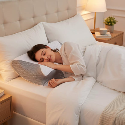 Memory Foam Side Sleeper Pillow – Ergonomic Contour Neck Support