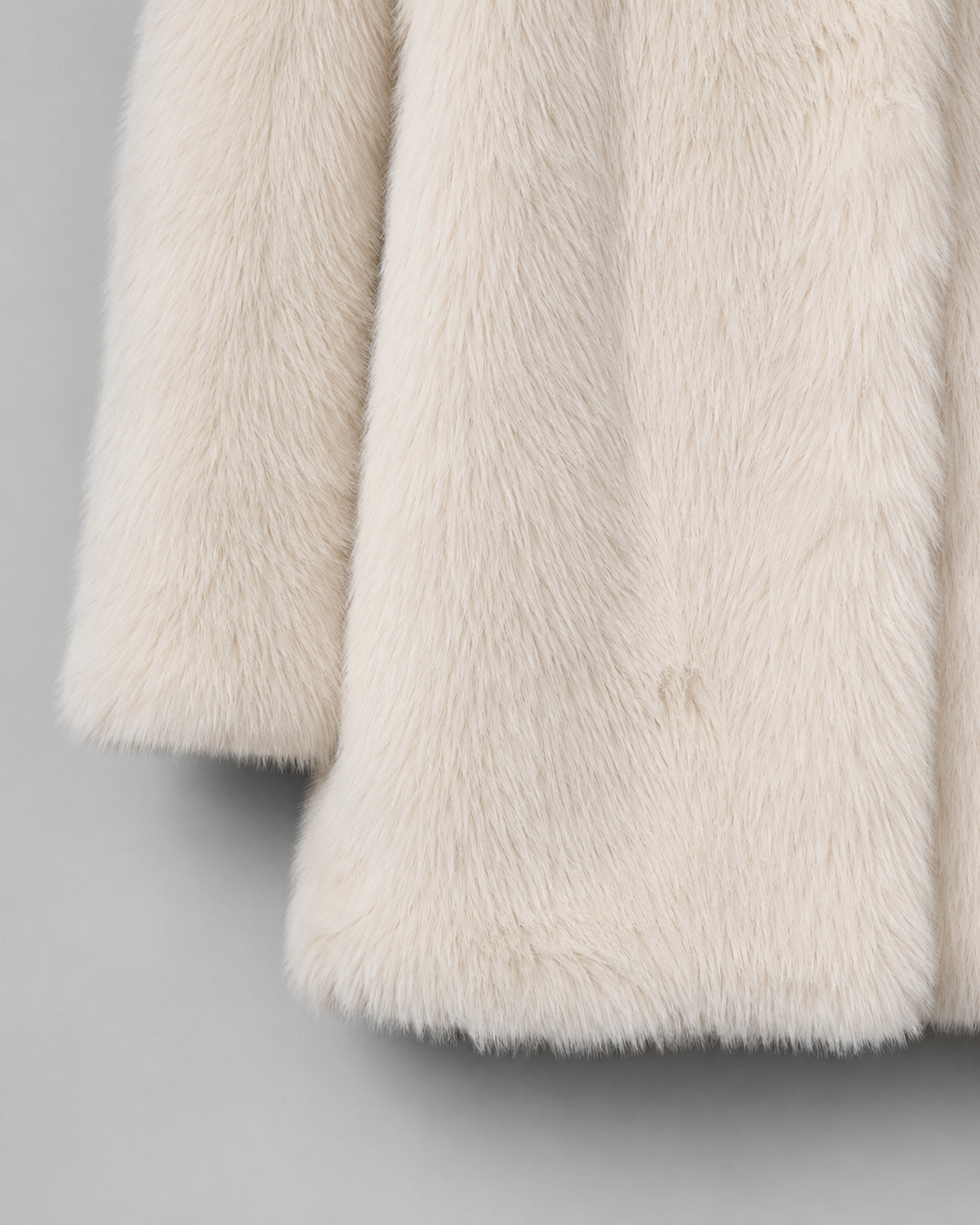Women's Faux Fur Jacket - Plush Shawl Collar Mid Length Coat