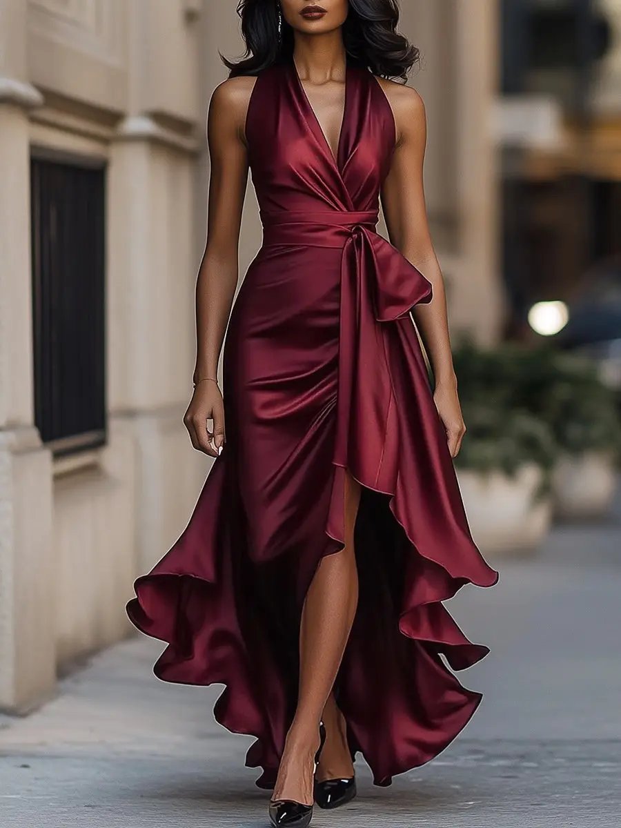 Edenn | Halter Wrap Dress Women with Stylish Flattering Fit