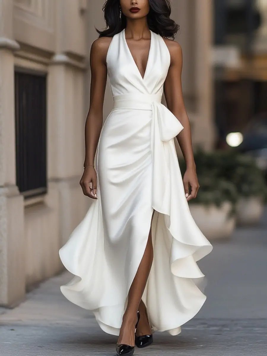 Edenn | Halter Wrap Dress Women with Stylish Flattering Fit