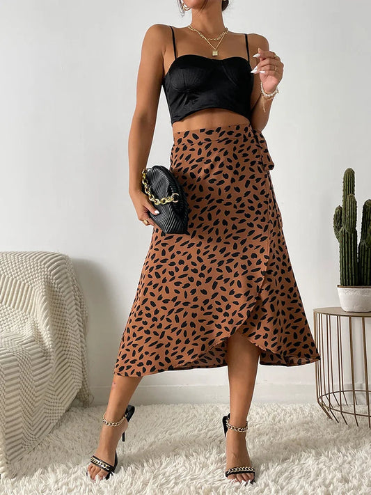 Renata | Women's Maxi Wrap Tie Printed Skirt Boho Summer Style