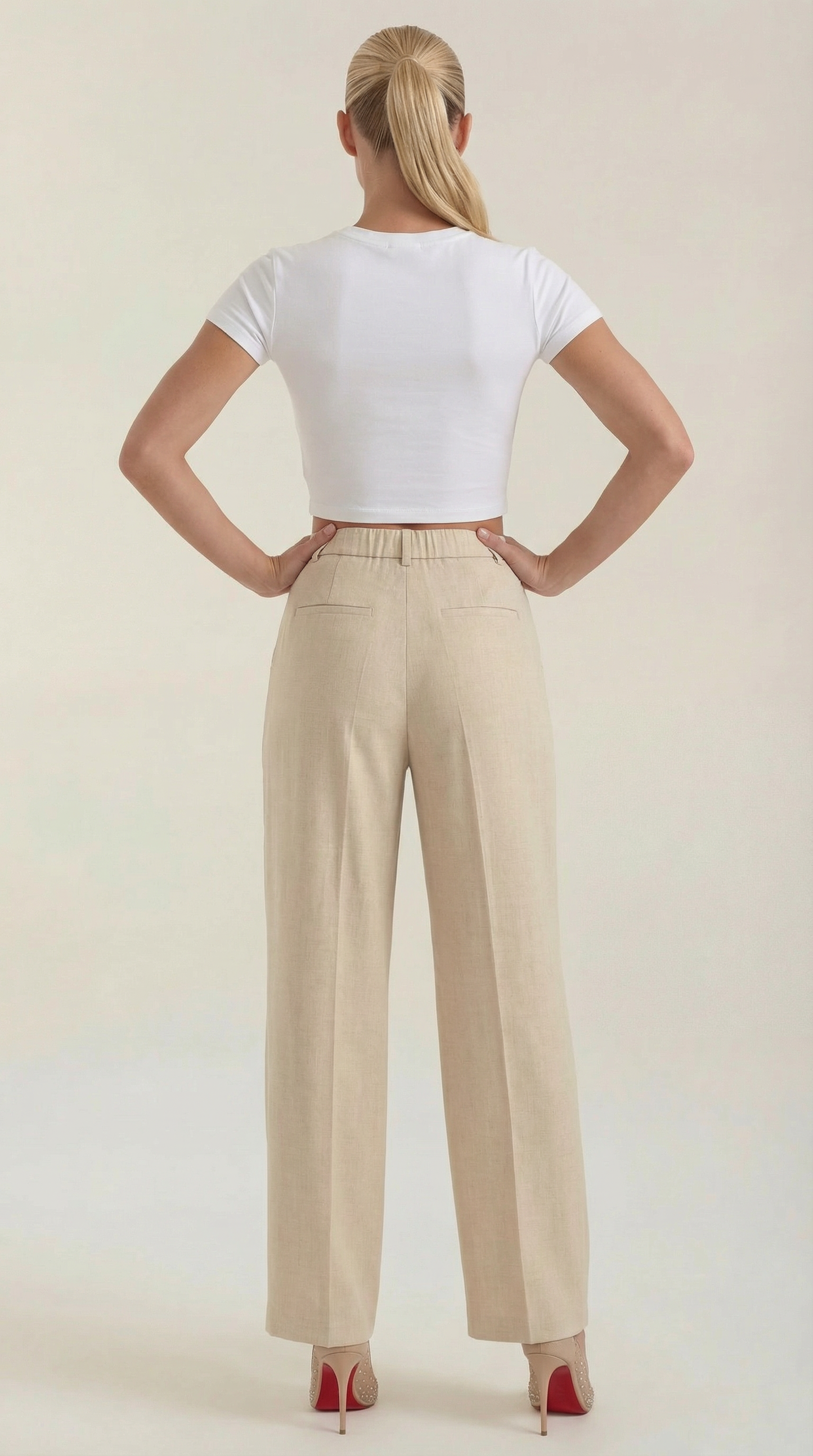 Novagen | Trendy Pleated High-Rise Wide Leg Trousers for Women