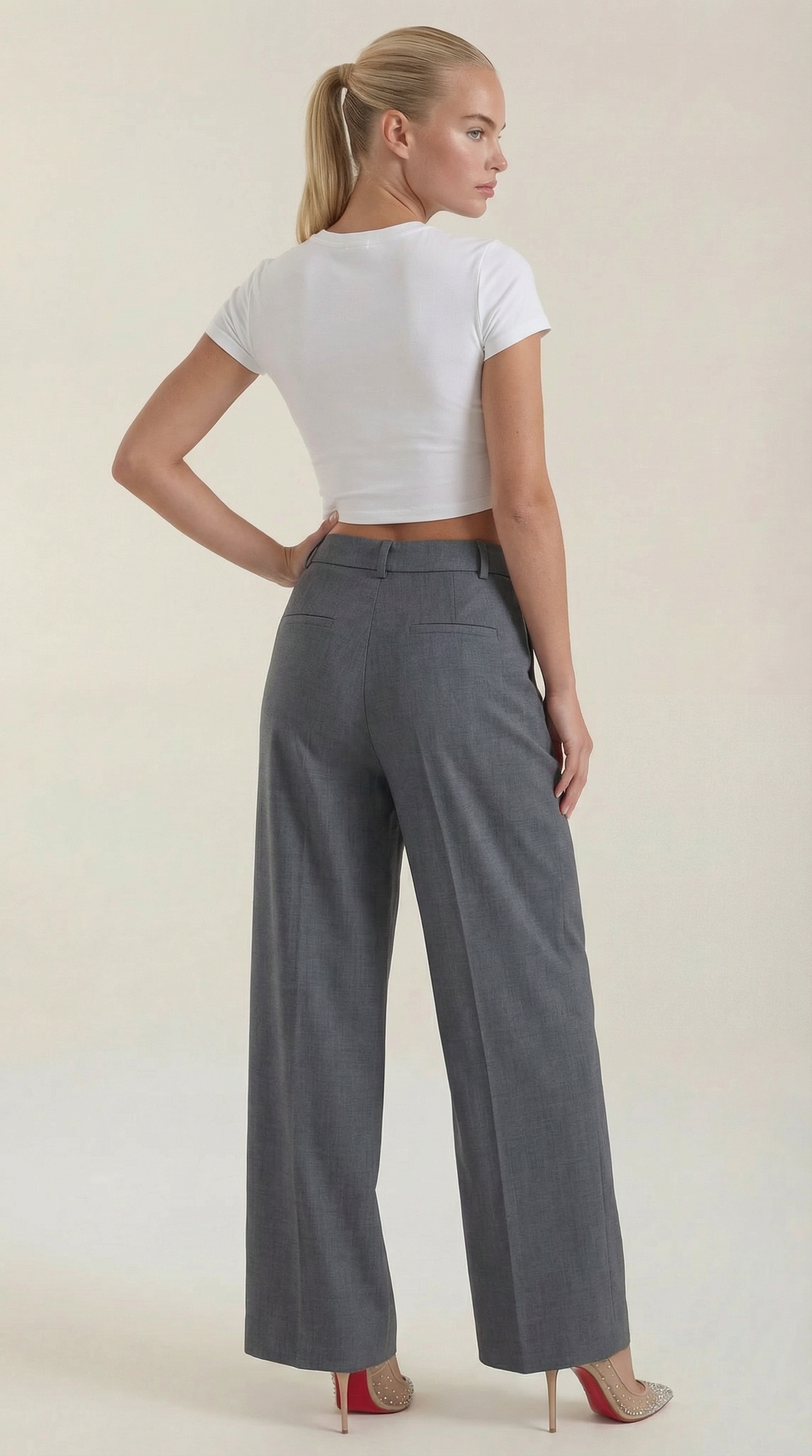 Novagen | Trendy Pleated High-Rise Wide Leg Trousers for Women