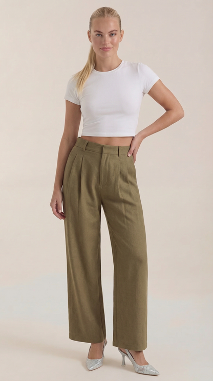 Novagen | Trendy Pleated High-Rise Wide Leg Trousers for Women