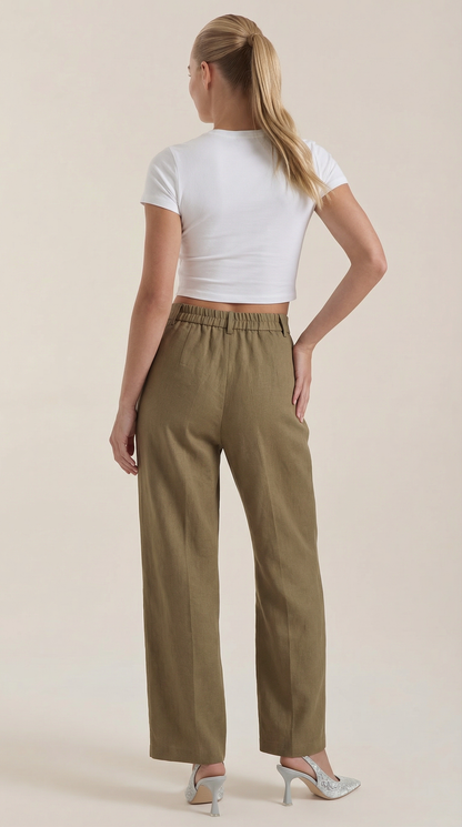 Novagen | Trendy Pleated High-Rise Wide Leg Trousers for Women