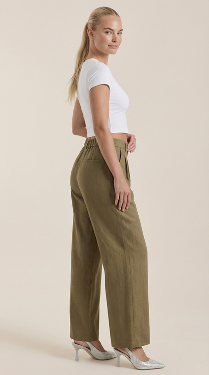 Novagen | Trendy Pleated High-Rise Wide Leg Trousers for Women