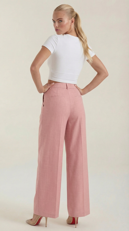 Novagen | Trendy Pleated High-Rise Wide Leg Trousers for Women