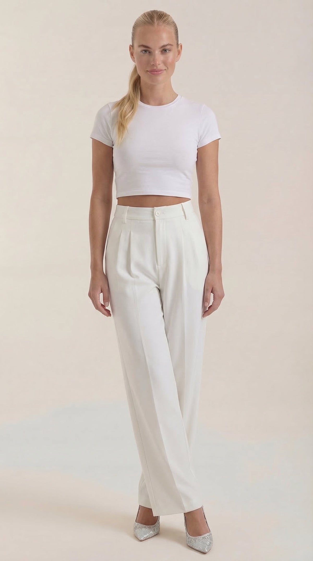 Loxaria | Women's Elegant Wide Leg Business Trousers for Office Style
