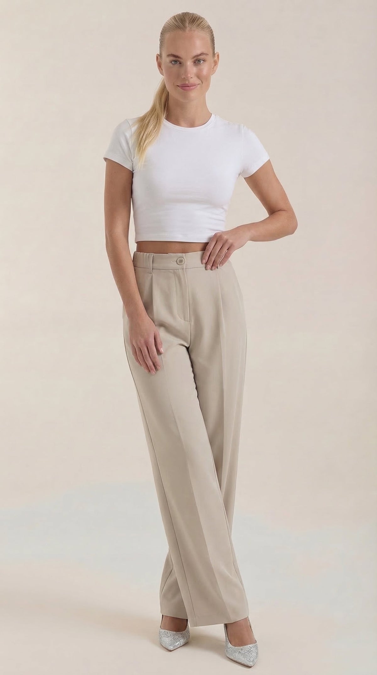 Loxaria | Women's Elegant Wide Leg Business Trousers for Office Style
