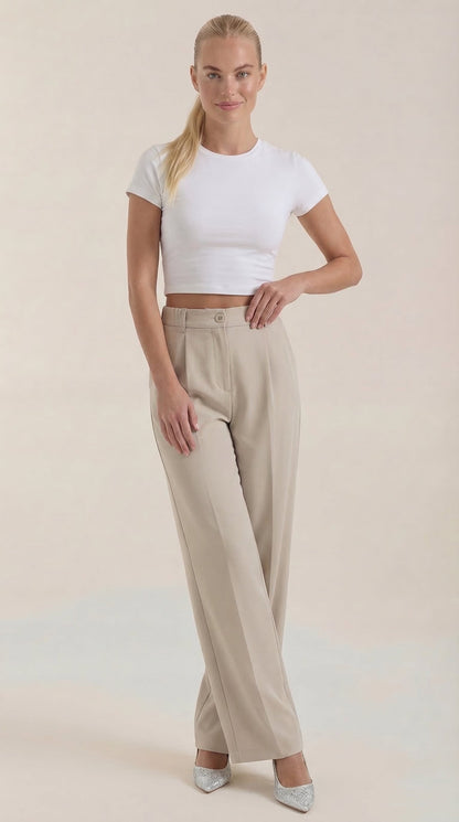 Loxaria | Women's Elegant Wide Leg Business Trousers for Office Style