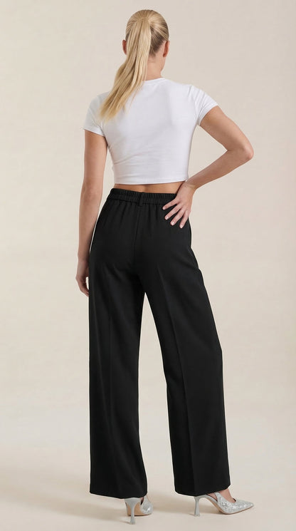 Loxaria | Women's Elegant Wide Leg Business Trousers for Office Style