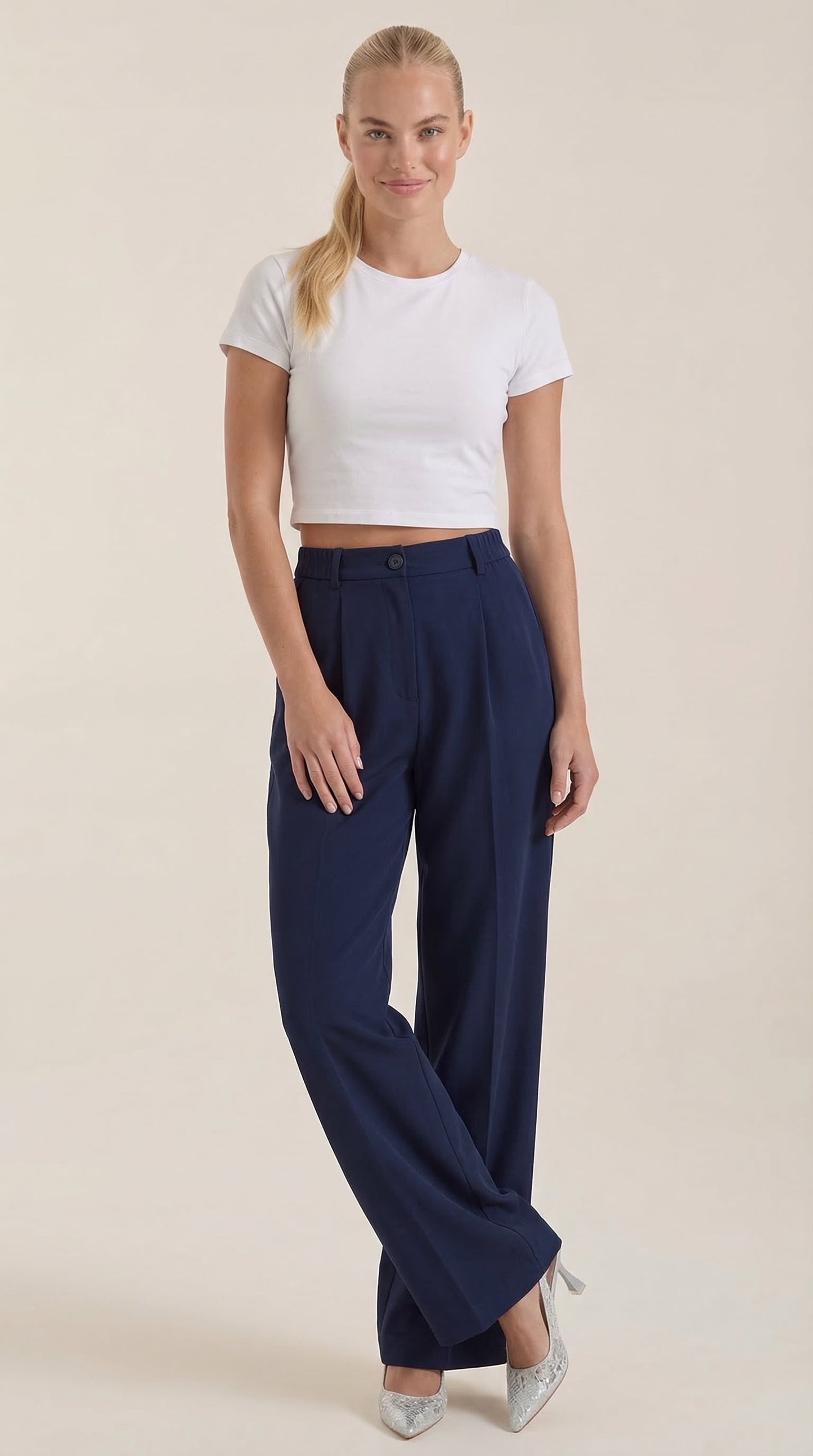 Loxaria | Women's Elegant Wide Leg Business Trousers for Office Style