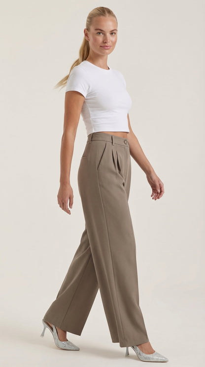 Loxaria | Women's Elegant Wide Leg Business Trousers for Office Style