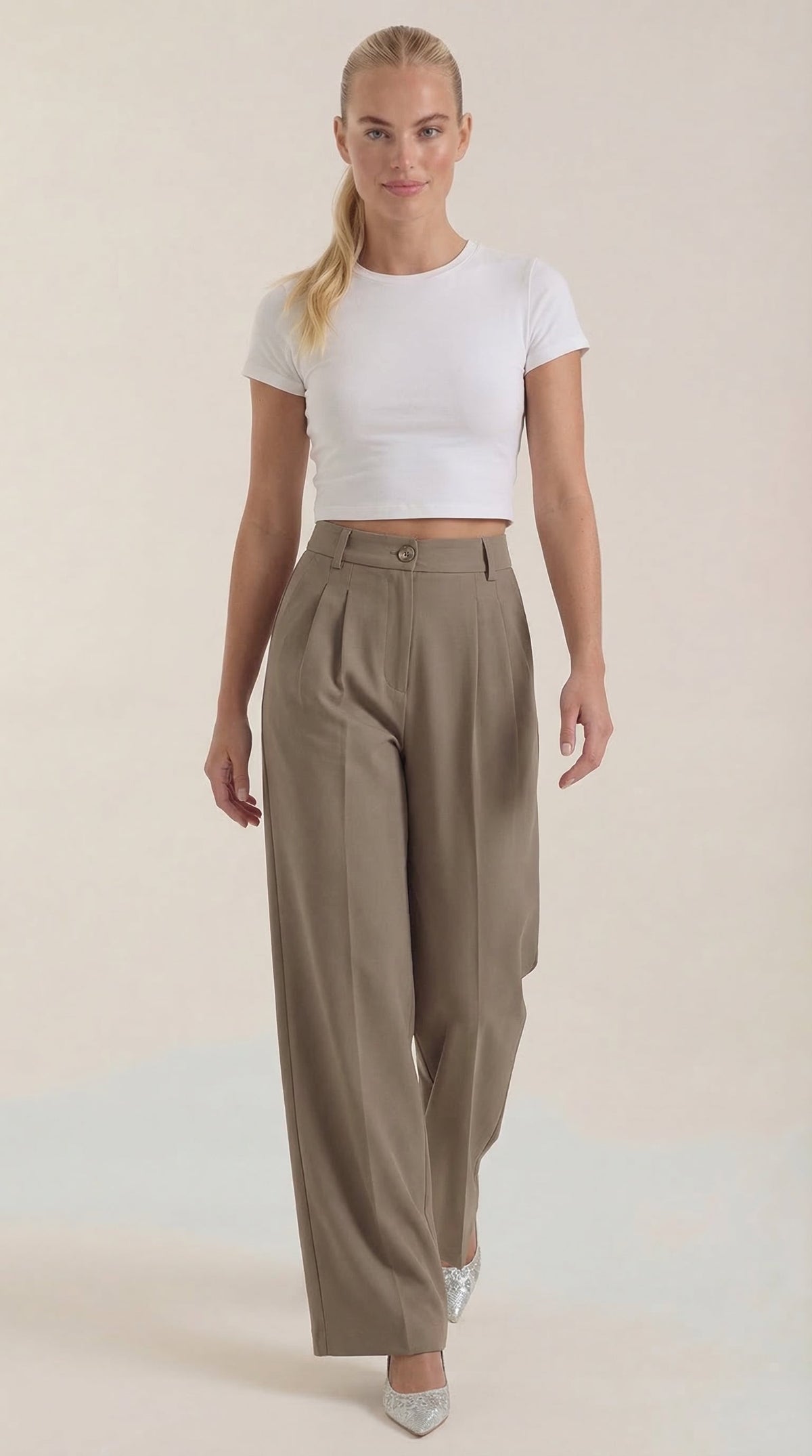 Loxaria | Women's Elegant Wide Leg Business Trousers for Office Style