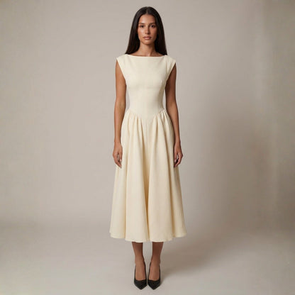 Rosa | Women's Wedding Guest Cut-Out Midi Dress for Formal Occasion