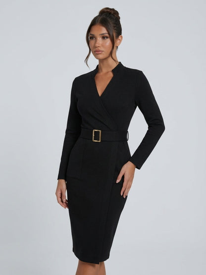 Rosalinde | Belted Structured Wedding Guest Dress Elegant Style