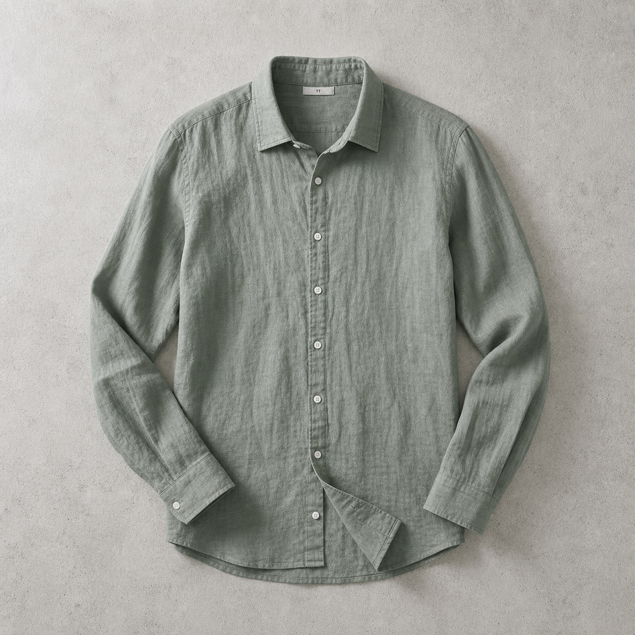 Men's Linen Shirt - Long Sleeve Casual Button Down