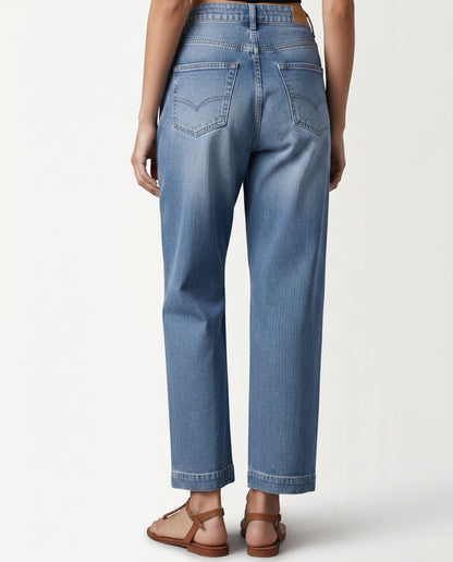 Sebastiane | High-Waist Wide-Leg Straight Jeans Women Style