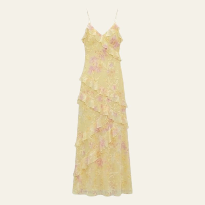Selene | Women's Wedding Guest Ruffle Tiered Maxi Dress Elegant Occasion