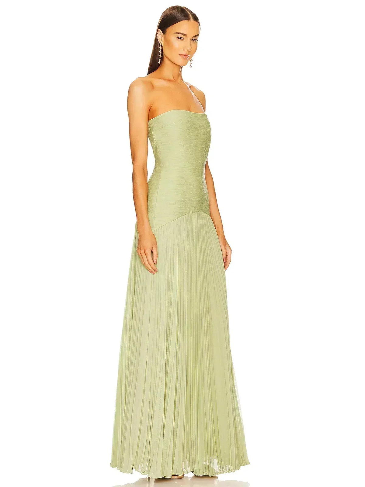 Severine | Flowy Green Wedding Guest Maxi Dress Women Style