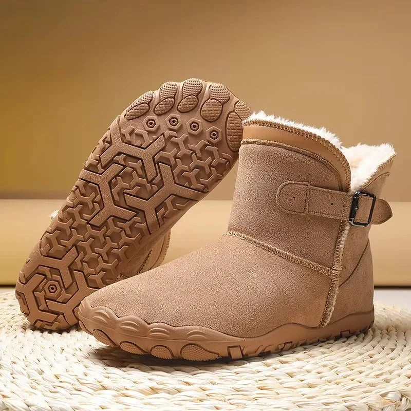 Women's Winter Snow Boots Fleece-Lined Buckle Ankle