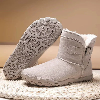 Women's Winter Snow Boots Fleece-Lined Buckle Ankle