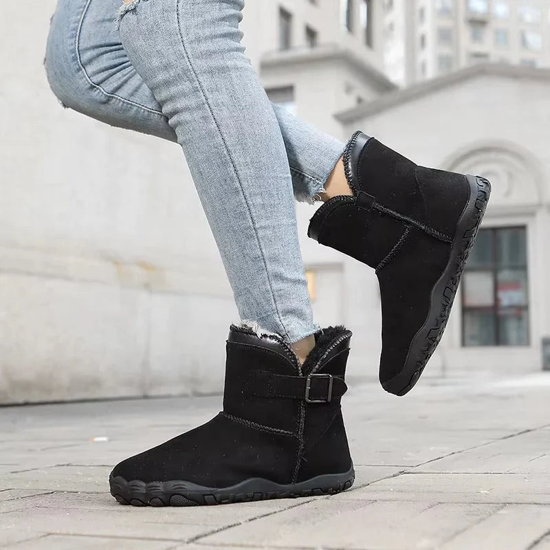 Women's Winter Snow Boots Fleece-Lined Buckle Ankle