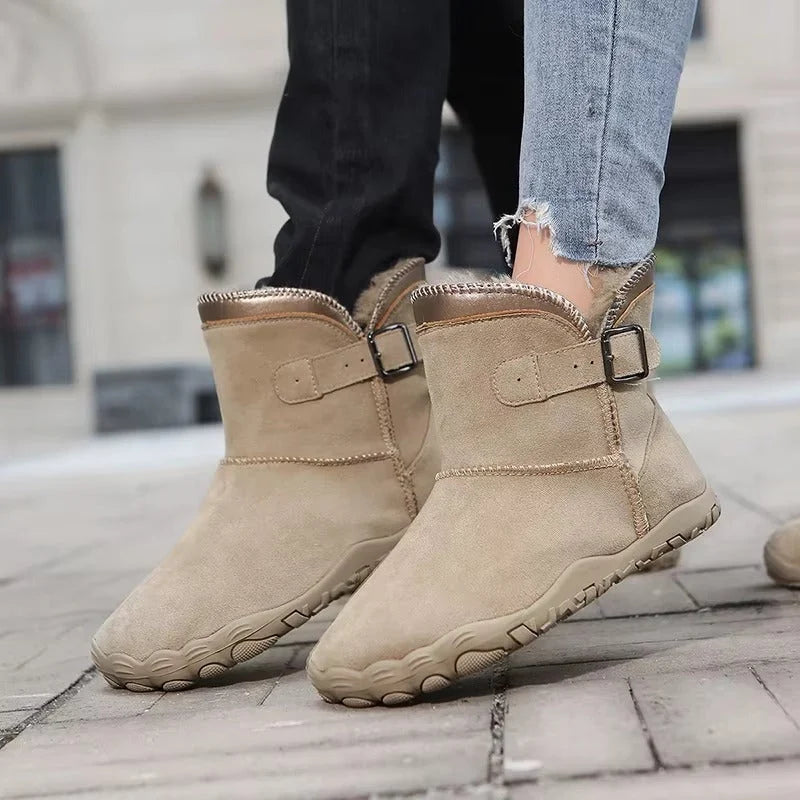 Women's Winter Snow Boots Fleece-Lined Buckle Ankle