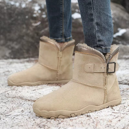 Women's Winter Snow Boots Fleece-Lined Buckle Ankle