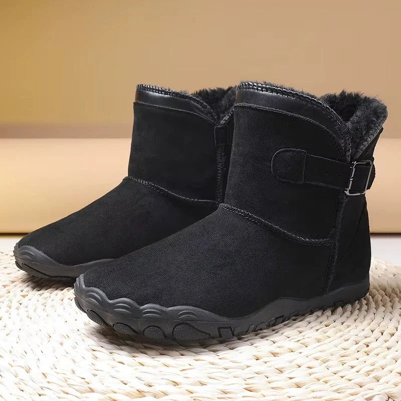 Women's Winter Snow Boots Fleece-Lined Buckle Ankle