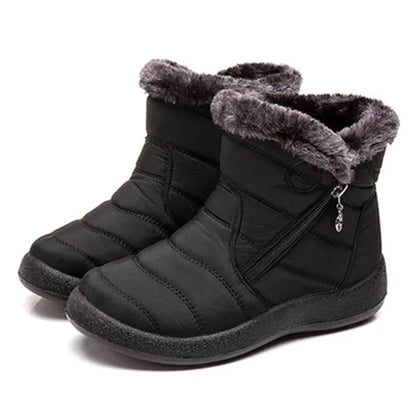Women's Quilted Waterproof Snow Boots Side-Zip