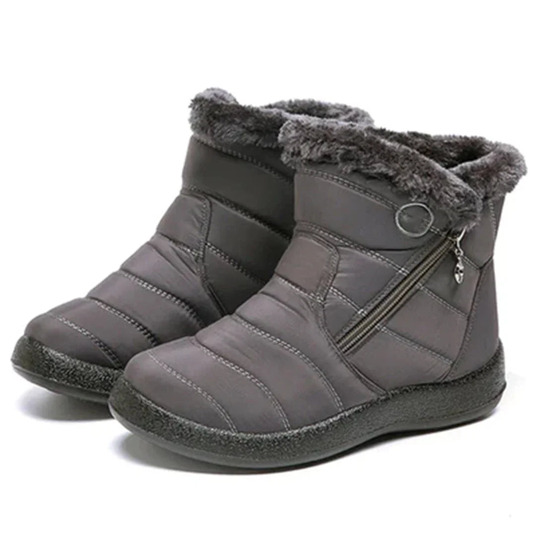 Women's Quilted Waterproof Snow Boots Side-Zip