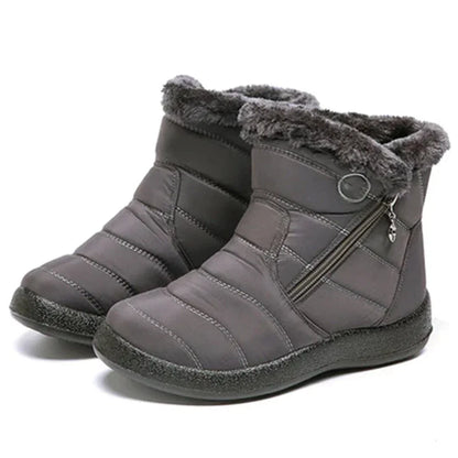Women's Quilted Waterproof Snow Boots Side-Zip