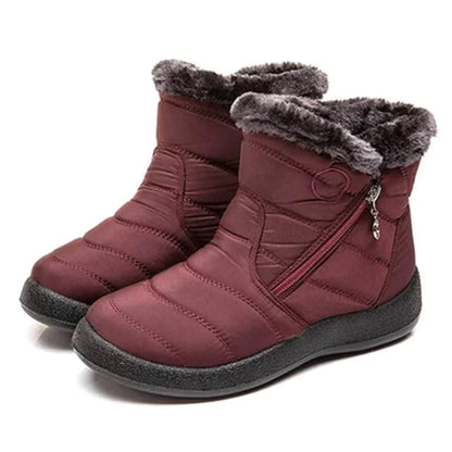 Women's Quilted Waterproof Snow Boots Side-Zip