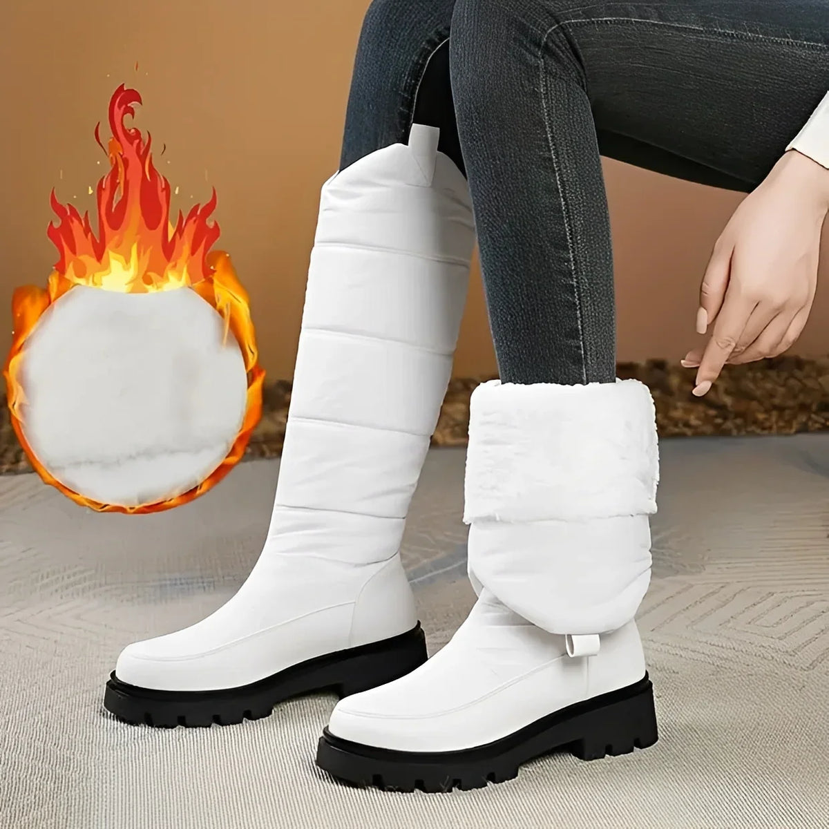 Women's Waterproof Insulated Snow Boots Lace-Up