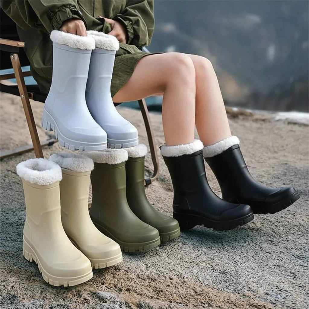 Women's Waterproof Snow Boots Fur-Lined Lug Sole