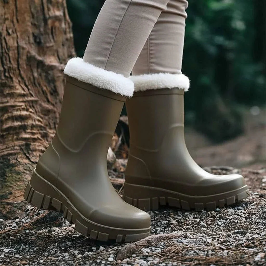 Women's Waterproof Snow Boots Fur-Lined Lug Sole