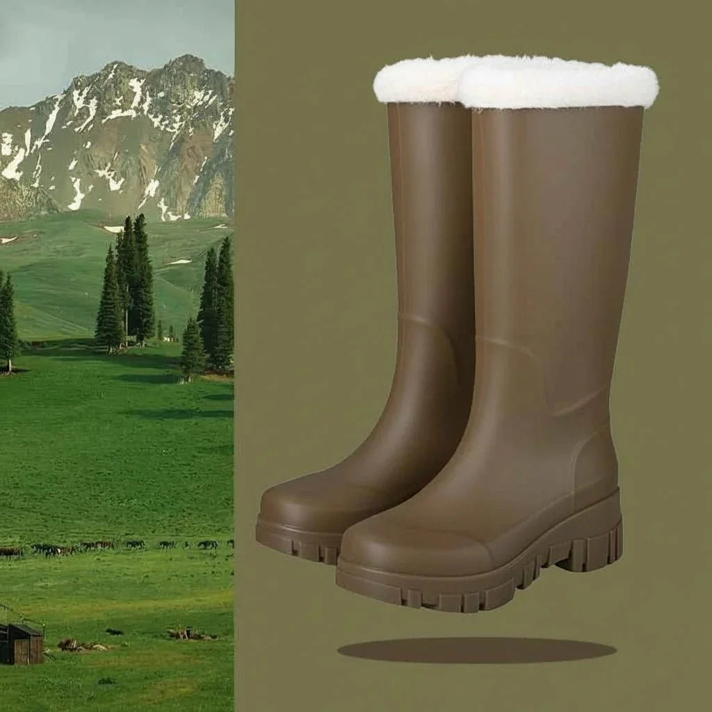 Women's Waterproof Snow Boots Fur-Lined Lug Sole