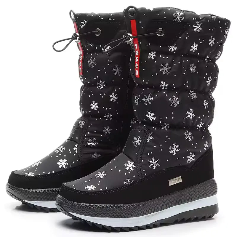 Women's Waterproof Insulated Winter Snow Boots Pull-On