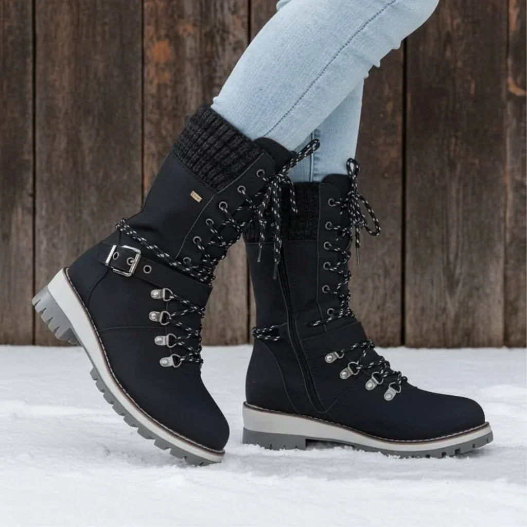 Women's Waterproof Thermal Snow Boots Orthopedic Lace-Up